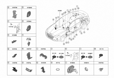 Genuine Hyundai 91538-3J451 Floor Wiring Assembly Genuine Hyundai 91538-3J451 Floor Wiring Assembly