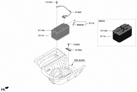 Battery & Cable - 2020 Hyundai Genesis G70