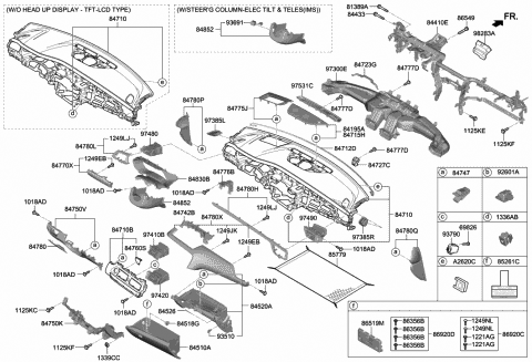 2020 Hyundai Genesis G70 Mounting Assembly-License Plate Moldg Diagram for 86920-B1000