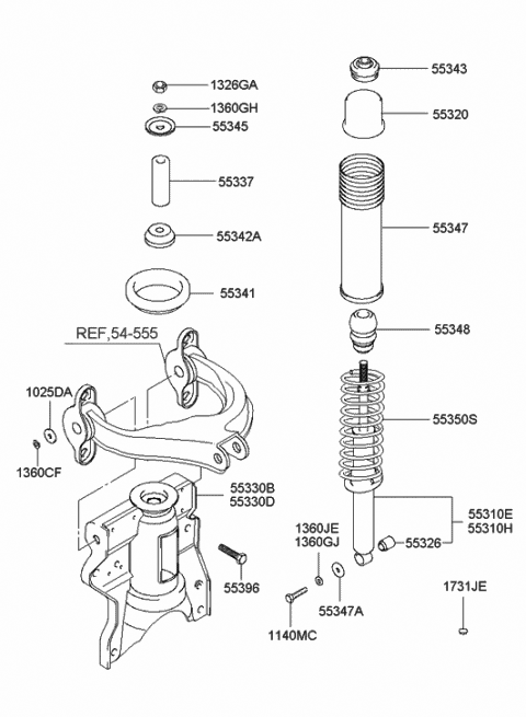 Rear Shock Absorber & Spring - 2005 Hyundai XG350