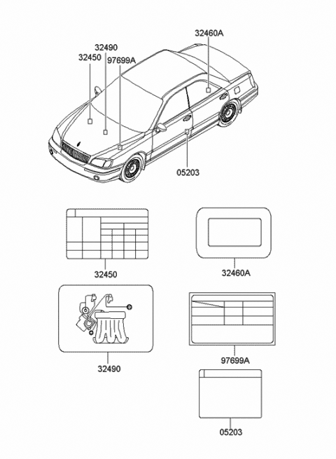 Label - 2005 Hyundai XG350
