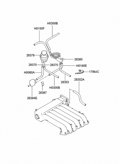 Vacuum Hose - 2005 Hyundai XG350