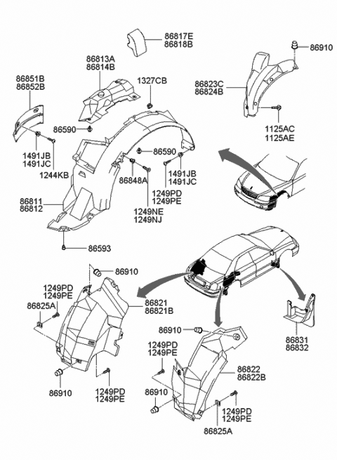 2005 Hyundai XG350 Screw-Tapping Diagram for 12493-06203