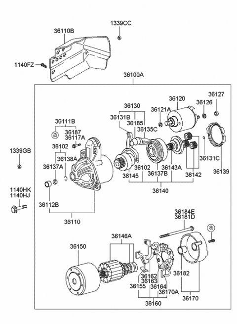 2000 Hyundai XG300 Ring-Stop Diagram for 36137-11140