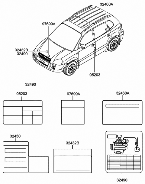 Genuine Hyundai 32450-23761 Emission Control Label Genuine Hyundai 32450-23761 Emission Control Label