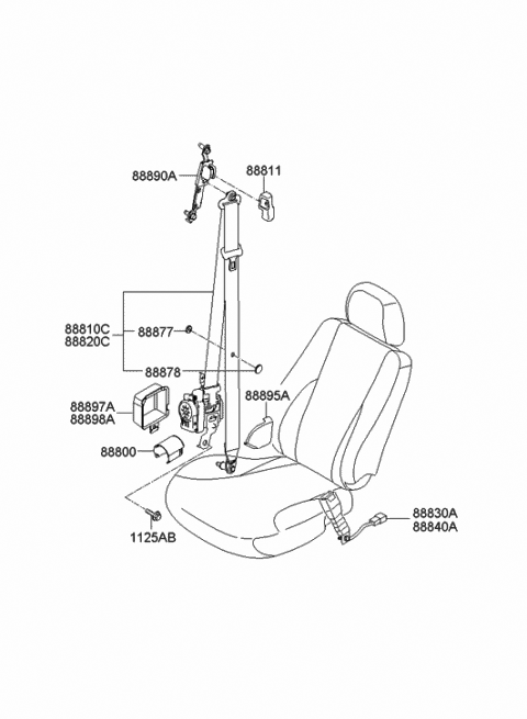 COVER-REAR SEAT MTG FR OTR,LH Diagram for 89563-S8000-WDN