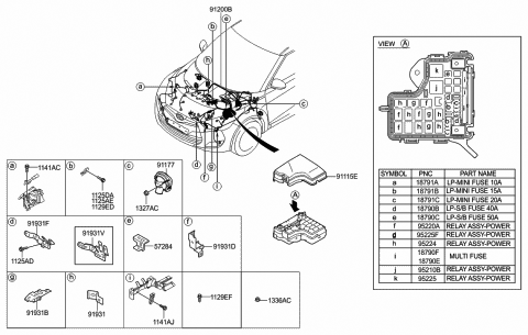 2011 Hyundai Veloster Wiring Assembly-Front Diagram for 91236-2V375