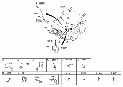 2013 Hyundai Veloster Wiring Assembly-Transmission Ground Diagram for 91880-2V121