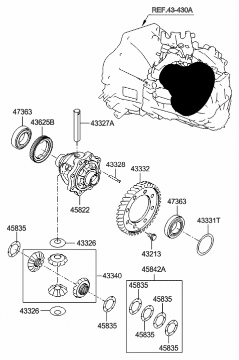 2013 Hyundai Veloster Transaxle Gear-Manual Diagram 6