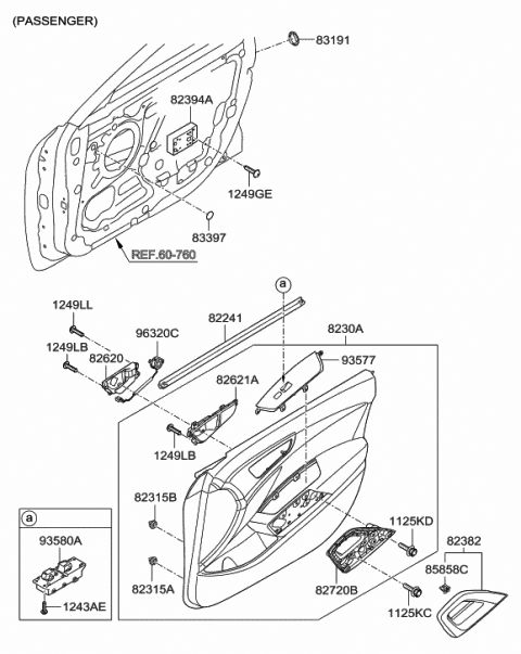 2013 Hyundai Veloster Panel Assembly-Front Door Trim,RH Diagram for 82308-2V060-TYG