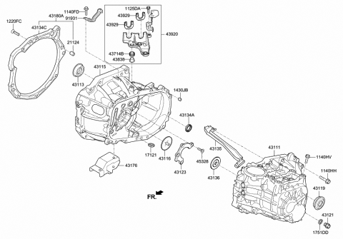 2012 Hyundai Veloster Transaxle Case-Manual Diagram 3