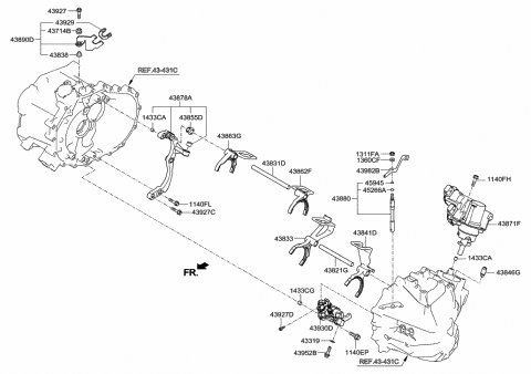 Genuine Hyundai 43872-23014 Select Lever Assembly Genuine Hyundai 43872-23014 Select Lever Assembly