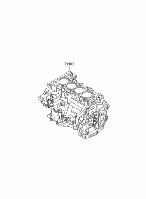 2011 Hyundai Veloster Engine Assembly-Short Diagram for 204W2-2BS00