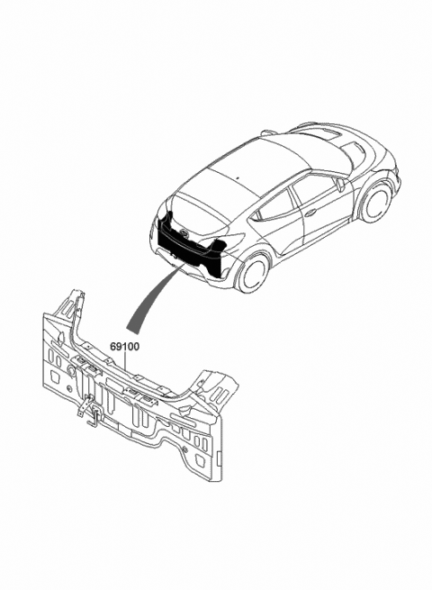2013 Hyundai Veloster Back Panel & Trunk Lid Diagram