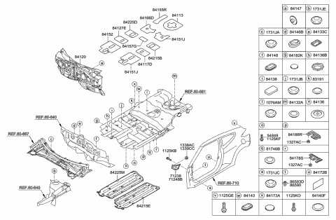 2012 Hyundai Veloster Pad Assembly-Isolation Dash Panel Diagram for 84120-2V201