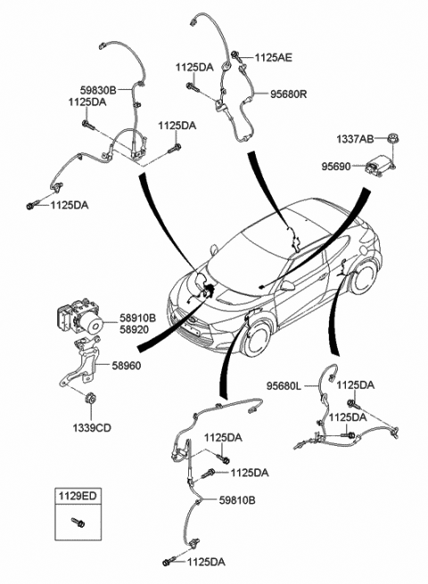 HYUNDAI Genuine 59830-2V500 ABS Wheel Sensor Assembly HYUNDAI Genuine 59830-2V500 ABS Wheel Sensor Assembly