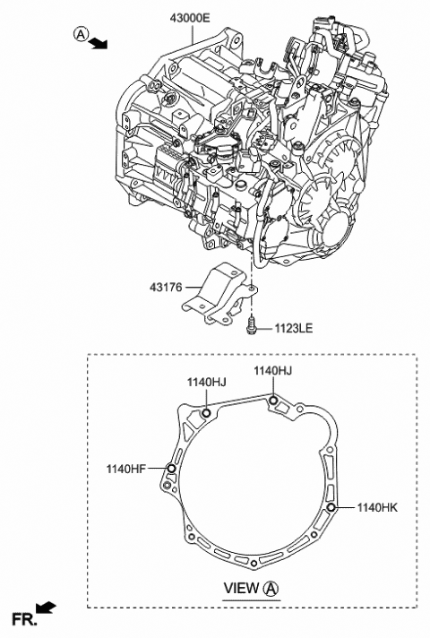 2016 Hyundai Veloster Transmission Assembly-Manual Diagram for 43000-2D040