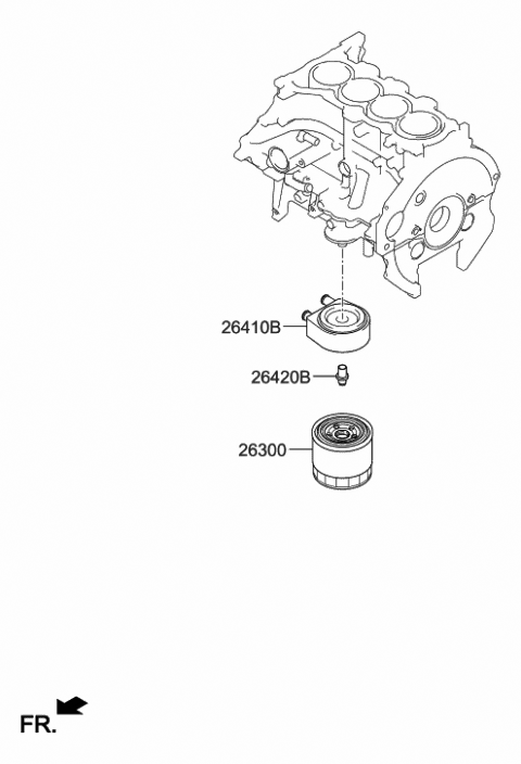 2018 Hyundai Sonata Hybrid Cooler Assembly-Engine Oil Diagram for 26410-2E010