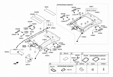 2018 Hyundai Sonata Hybrid Plate-Room Lamp Mounting Diagram for 85314-C1000