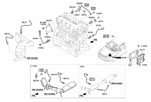 2013 Hyundai Sonata Engine Control Module Unit Diagram for 39111-2G675
