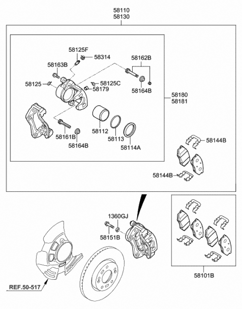 Genuine Hyundai 58112-37000 Disc Brake Piston Front Genuine Hyundai 58112-37000 Disc Brake Piston Front