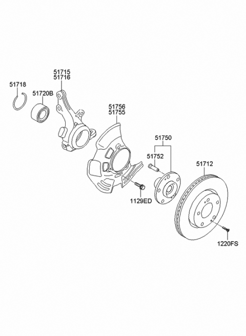 Genuine Hyundai 51712-21350 Front Wheel Disc Brake Genuine Hyundai 51712-21350 Front Wheel Disc Brake