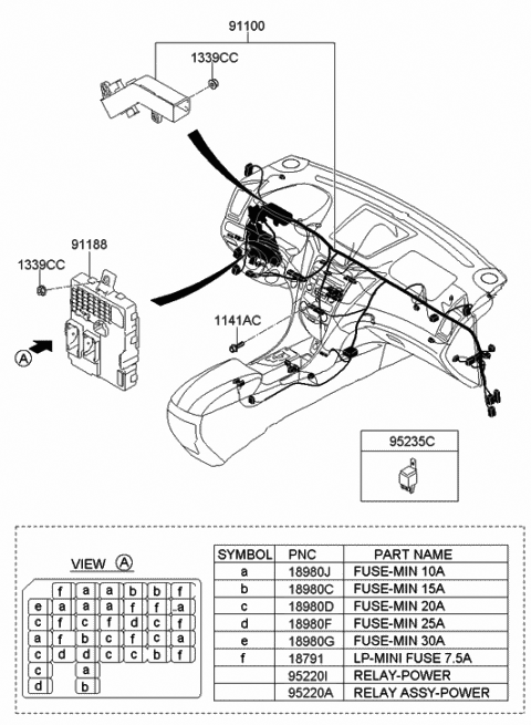 2013 Hyundai Sonata Wiring Assembly-Main Diagram for 91110-3Q040