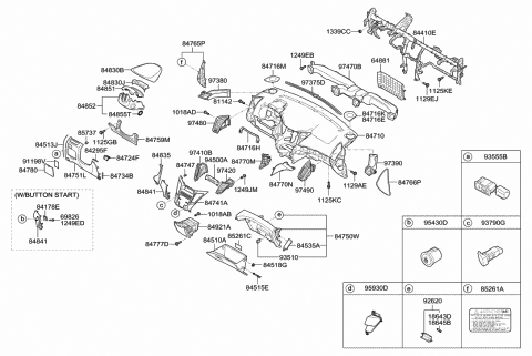 2009 Hyundai Sonata Steering Column Upper Shroud Diagram for 84850-3Q000-HZ