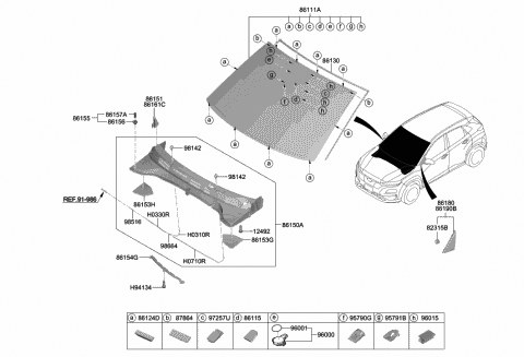 2020 Hyundai Kona Electric Pad-Rain Sensor Silicon Diagram for 96001-A2000