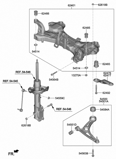 62476-K4000 Genuine Hyundai Stay LH