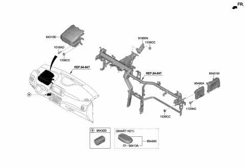 2020 Hyundai Kona Electric Unit Assembly-Head Up Display Diagram for 94310-K4021-TRY