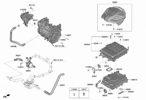 2019 Hyundai Kona Electric Hose Assembly-Electronic Water PUM Diagram for 36921-0E650