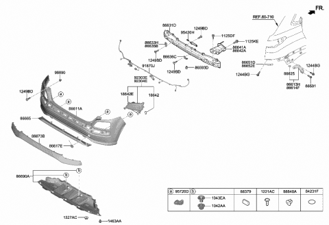 86670-K4000 Genuine Hyundai SKID Plate-RR Bumper