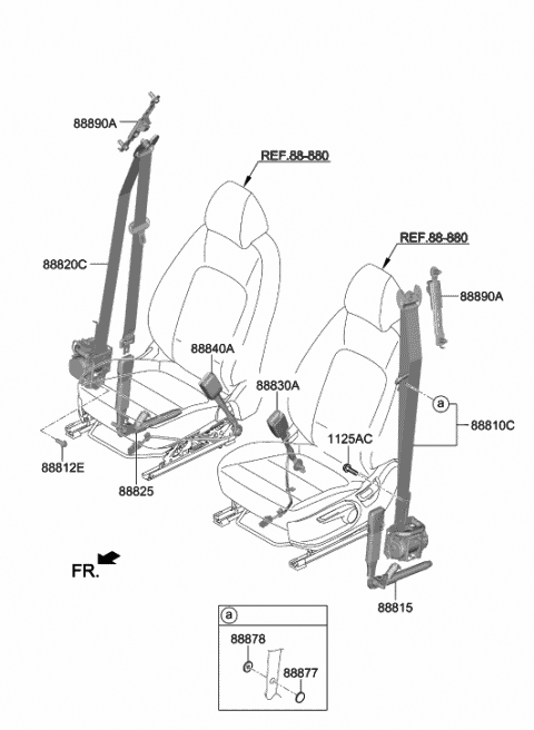 88860-K4000-TRY - Genuine Hyundai SEAT BELT PRETENSIONER,RH