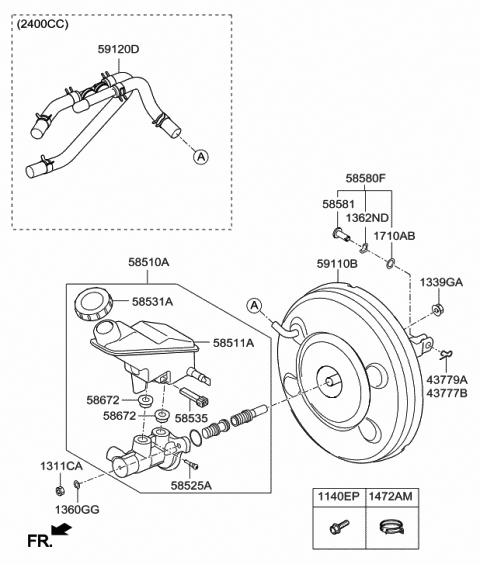 2013 Hyundai Santa Fe Sport Hose Assembly-Intensifier Diagram for 59120-2W240