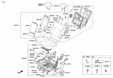 2015 Hyundai Santa Fe Sport Back Assembly-2ND Seat,LH Diagram for 89300-4Z000-R3X