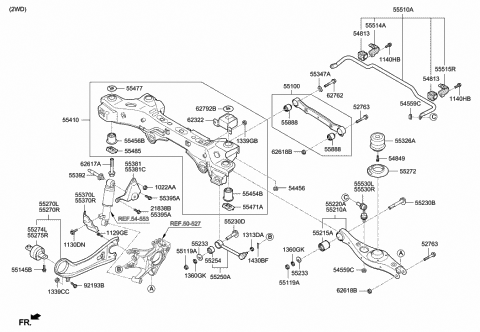 2014 Hyundai Santa Fe Sport Arm Assembly-Rear Trailing Arm,RH Diagram for 55280-4Z000