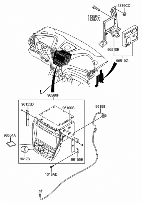 2014 Hyundai Santa Fe Sport Bracket-Set Mounting,RH Diagram for 96176-4Z600