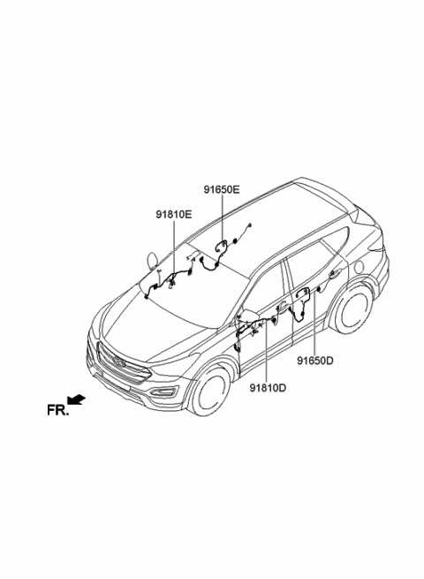 2015 Hyundai Santa Fe Sport Wiring Assembly-Front Door(Driver) Diagram for 91600-4Z120