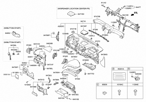 2014 Hyundai Santa Fe Sport Crash Pad Assembly-Main Diagram for 84710-4Z100-NBC