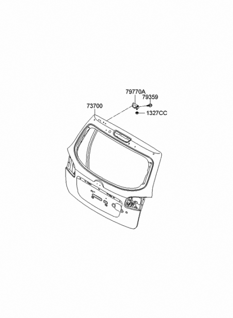 2006 Hyundai Santa Fe Panel Assembly-Tail Gate Diagram for 73700-2B150