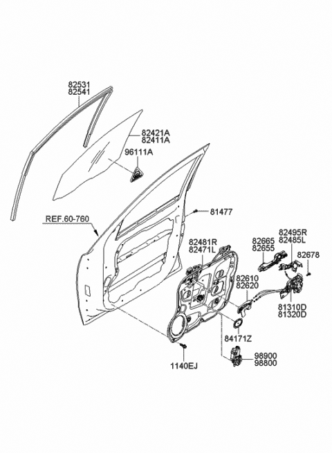 Genuine Hyundai 82620-2B000-J9 Door Handle Assembly Interior Right Genuine Hyundai 82620-2B000-J9 Door Handle Assembly Interior Right