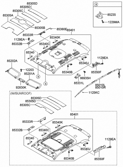 2006 Hyundai Santa Fe Handle Assembly-Roof Assist Rear,R Diagram for 85340-2B030-J9