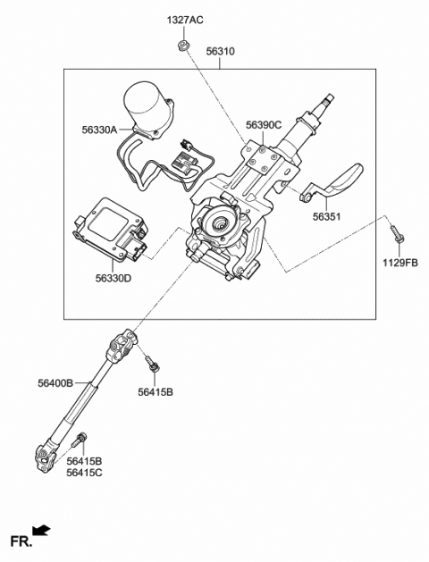 2013 Hyundai Tucson Joint Assembly-Steering Diagram for 56400-2S200