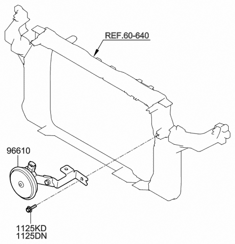 2012 Hyundai Tucson Horn Assembly-Low Pitch Diagram for 96610-2S100
