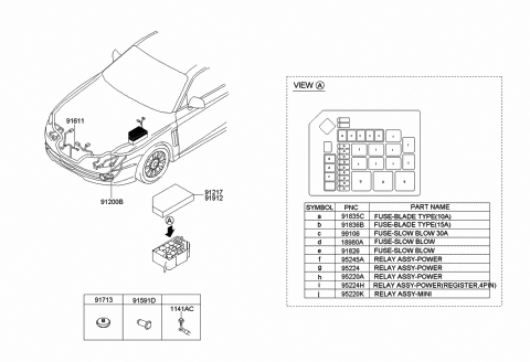 2008 Hyundai Tiburon Wiring Assembly-Front Diagram for 91275-2C250