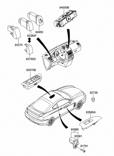 2008 Hyundai Tiburon Switch Diagram