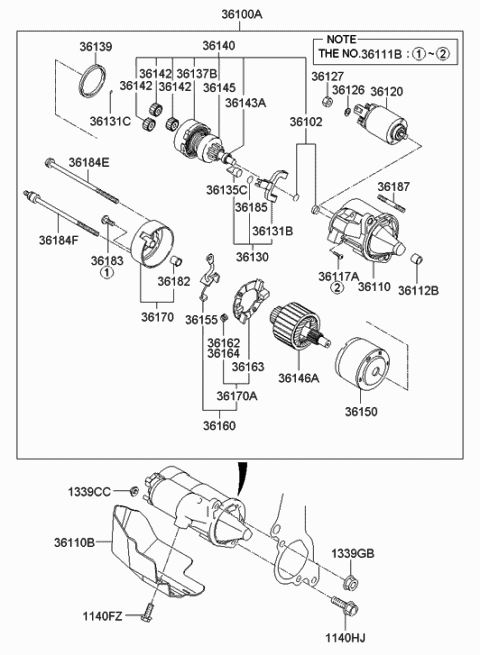 Starter - 2008 Hyundai Tiburon