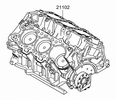 2008 Hyundai Tiburon Short Engine Assy Diagram 2