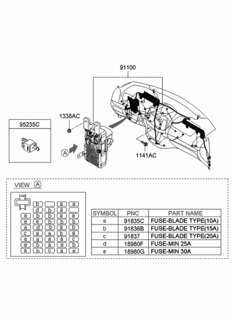 2011 Hyundai Santa Fe Wiring Assembly-Main Diagram for 91181-0W120